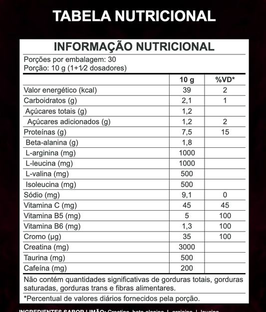 Pré-treino Insanity 300g - Growth Supplements